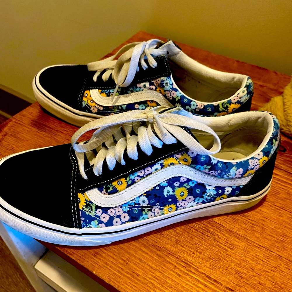🔥🔥 VANS Floral Old Skool Shoes Skate 507698 Women Sz 9.5-